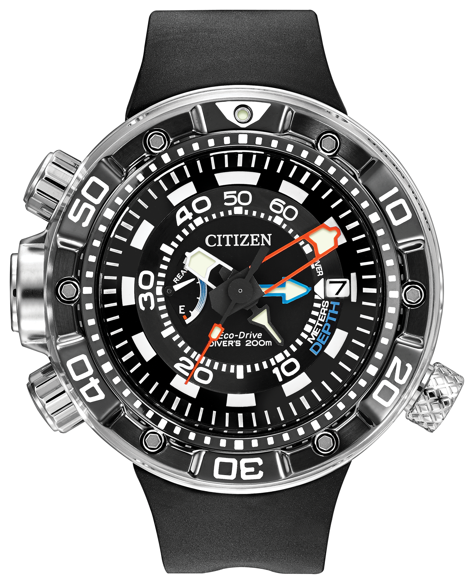 シチズンC500-Q00125 DEPTH METER AIR DIVER’S Citizen C500-000125 Titanium Divers Ana-Digi Depth Meter